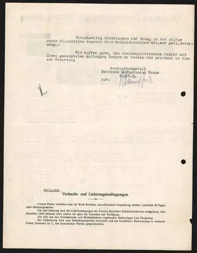 Rechnung Reisholz bei Düsseldorf 1925, Deutsche Carborundum-Werke GmbH, Schleifmittel-Fabrik, Ansicht fünfer Werke