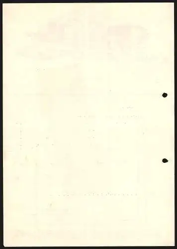 Rechnung Zeitz 1939, Paul Gärtner, Germania, Kinderwagenfabrik, Vorder- und Rückansicht des Fabrikgeländes