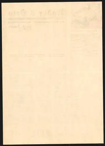 Rechnung Fürth 1937, Roder & Otto, Glas- & Spiegelmanufaktur, Model des Betriebsgeländes