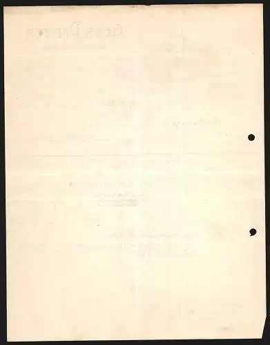 Rechnung Weida 1929, Gebr. Pfeifer, Spinnerei und Weberei, Ansicht von Fabrik und Stammhaus, Schutzmarke