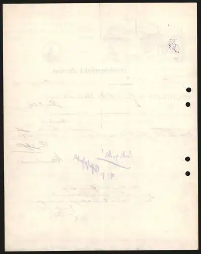 Rechnung Barmen 1923, Mühlenfeld & Co., Jagd-, Reise-Effekten, Reitzeug- und Geschirr-Fabrik, Ansicht des Werksgeländes