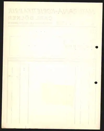 Rechnung Gomaringen-Reutlingen 1936, Carl Dölker, Naturana-Korsettfabrik, Betriebsgebäude, Büstenhalter-Logo