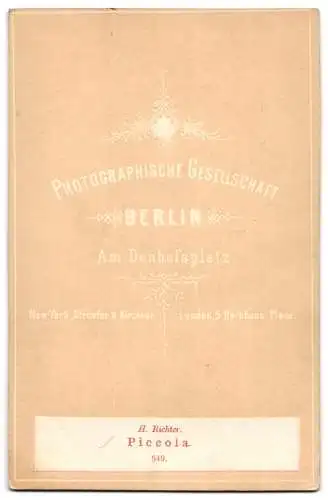 Fotografie Photographische Gesellschaft, Berlin, Gemälde: Piccola, nach H. Richter