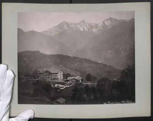 Fotografie Lichtdruck unbekannter Fotograf, Ansicht Beatenberg, Blick nach dem Hotel Bellevie und Alpenpanorama