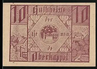 Notgeld Oberkappel 1920, 10 Heller, Ortspartien, Ornamente