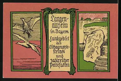 Notgeld Langenaltheim /Bay. 1920, 25 Pfennig, Drache, Fossil, Flugsaurier