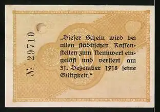 Notgeld Oelsnitz 1918, 50 Pfennig, Präge-Wappen