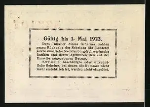 Notgeld Mecklenburg-Schwerin 1922, 25 Pfennig, Ornamente, Wappen