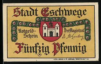 Notgeld Eschwege, 50 Pfennig, Stadtwappen, Johannisfest