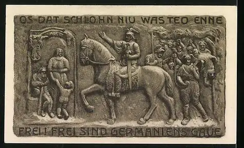 Notgeld Horn 1921, 50 Pfennig, Kriegerstatue, Ritter