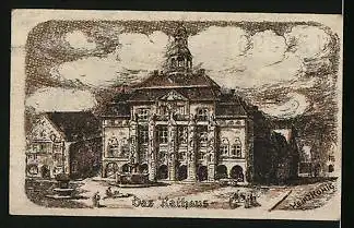 Notgeld Lüneburg, 50 Pfennig, Wappen, Rathaus