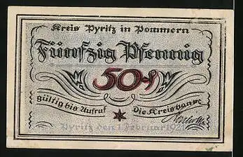 Notgeld Pyritz /Pommern 1921, 50 Pfennig, Trachtenpaar