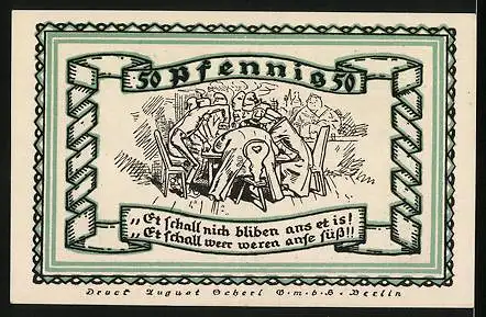 Notgeld Stolzenau 1921, 50 Pfennig, Niedersächsischer Bauernhof