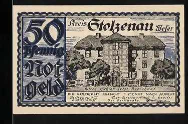 Notgeld Stolzenau 1921, 50 Pfennig, Altes Schloss