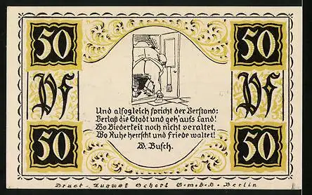 Notgeld Stolzenau 1921, 50 Pfennig, Bad Rehburg, Kurhaus