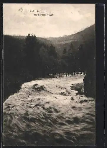 AK Bad Bertrich, Ortspartie bei Hochwasser 1918