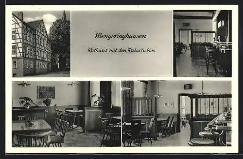 AK Mengeringhausen, Rathaus mit den Ratsstuben, Innenansichten Bar und Gasträume