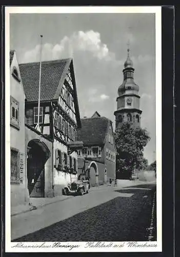 AK Kallstadt / Weinstrasse, Gasthof Naturweinhaus Henninger mit Automobil