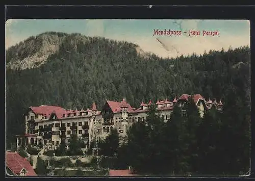 AK Mendelpass, Hotel Penegal aus der Vogelschau