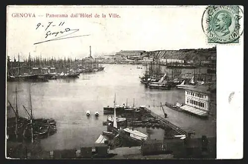 AK Genova, Panorama dall` Hotel de la Ville