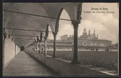 AK Certosa di Pavia, Veduta del Chiostro Grande