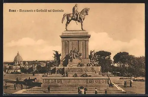 AK Roma, Monumento a Garibaldi sul Gianicolo