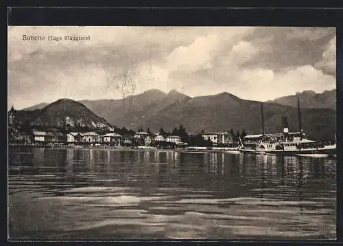 AK Baveno, Lago Maggiore, Dampfer vor dem Ort