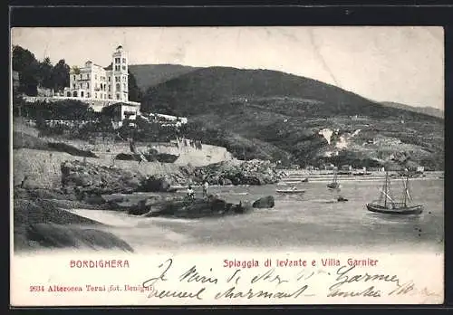 AK Bordighera, Spiaggia di levante e Villa Garnier