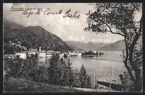 AK Menaggio, Lago di Como, Ortsansicht gegen die Berge