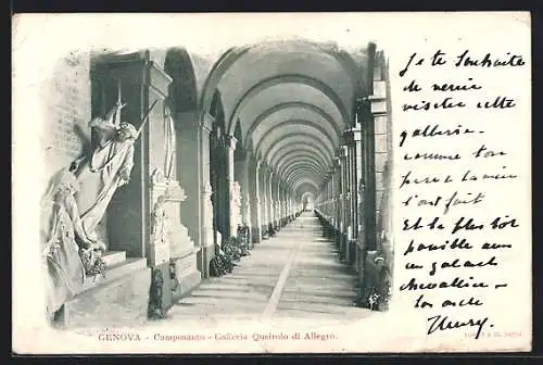 AK Genova, Camposanto, Galleria Queirolo di Allegro