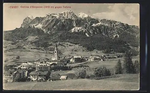 AK Cortina d`Ampezzo, Ortsansicht gegen Tofana
