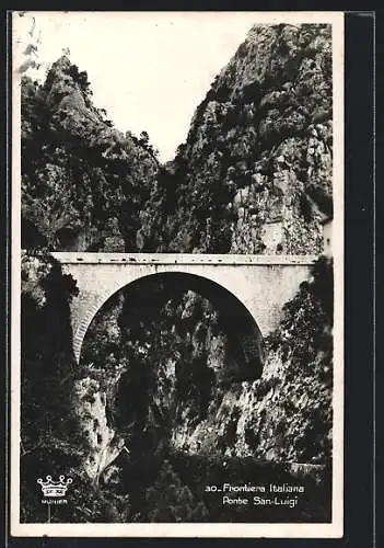AK Grimaldi di Ventimiglia, Ponte San-Luigi, Frontiera Italiana