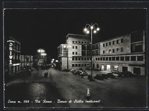 AK Enna, Via Roma, Banco di Sicilia, notturno