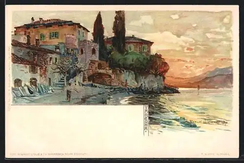 Künstler-AK Manuel Wielandt: Varenna, Partie am Lago di Como