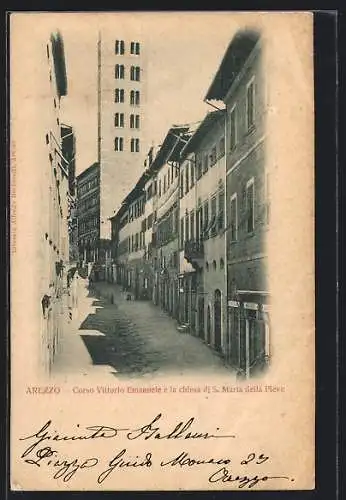 AK Arezzo, Corso Vittorio Emanuele e la chiesa di S. Maria della Pieve