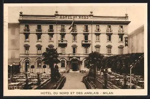 AK Milano, Gartenpartie im Hotel du Nord