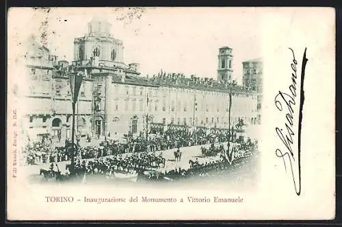 AK Torino, Inaugurazione del Monumento a Vittorio Emanuele