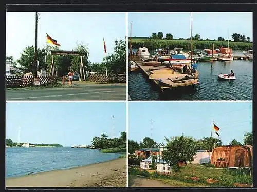 AK Ranzenbüttel /Weser, Campingplatz Juliusplatte mit Szenen am Wasser