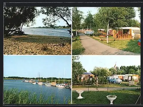 AK Ranzenbüttel /Weser, Campingplatz Juliusplatte mit Strand- und Seenpartie