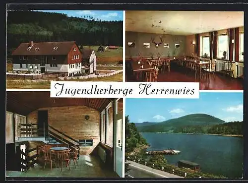 AK Herrenwies, Jugendherberge mit Innenansichten und Seenpanorama