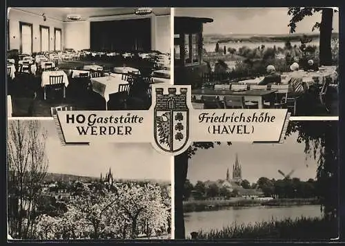 AK Werder / Havel, HO-Gaststätte Friedrichshöhe mit Speisesaal