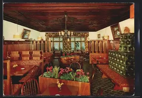 AK Isny im Allgäu, Café-Weinstube Zum Schatten, Innenansicht, Inh. Georg Feurle KG