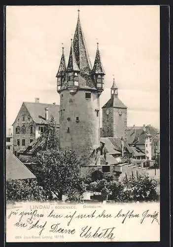 AK Lindau i. Bodensee, Diebsturm im Sonnenschein