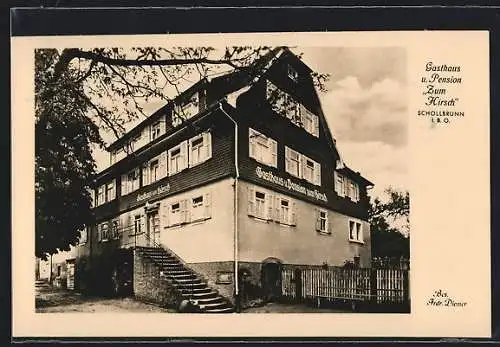 AK Schollbrunn / Odenwald, Gasthaus und Pension Zum Hirsch