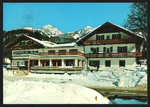 AK Bayrischzell, Hotel-Restaurant Deutsches Haus im Winter