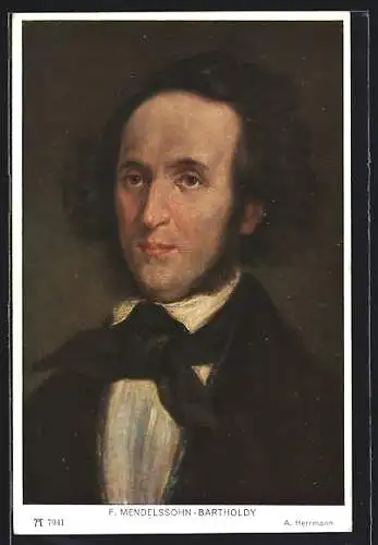 AK Portrait von Felix Mendelssohn-Bartholdy, Komponist