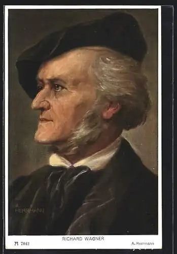 Künstler-AK Portrait des Komponisten Richard Wagner
