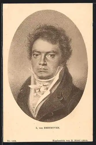 Künstler-AK Porträt vom Komponist Ludwig van Beethoven