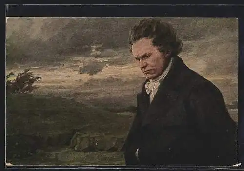 AK Ludwig van Beethoven im Freien stehend