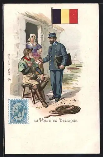 Lithographie La Poste en Belgique